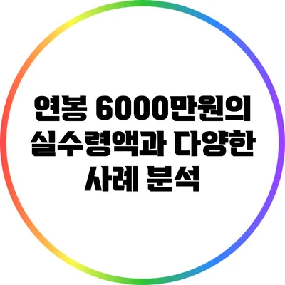 연봉 6000만원의 실수령액과 다양한 사례 분석