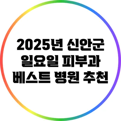 2025년 신안군 일요일 피부과 베스트 병원 추천
