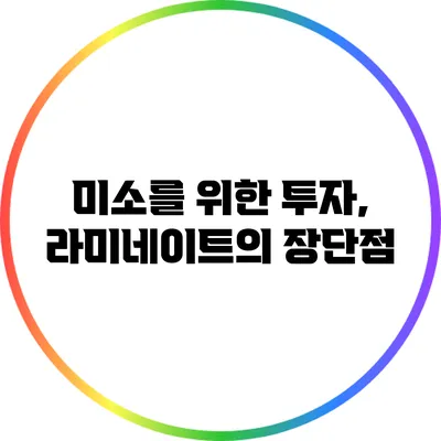 미소를 위한 투자, 라미네이트의 장단점