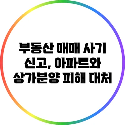 부동산 매매 사기 신고, 아파트와 상가분양 피해 대처