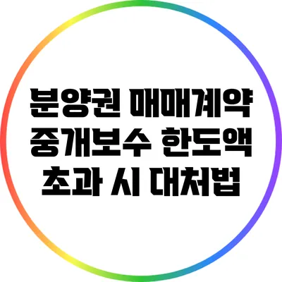 분양권 매매계약 중개보수 한도액 초과 시 대처법