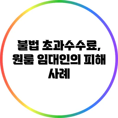불법 초과수수료, 원룸 임대인의 피해 사례