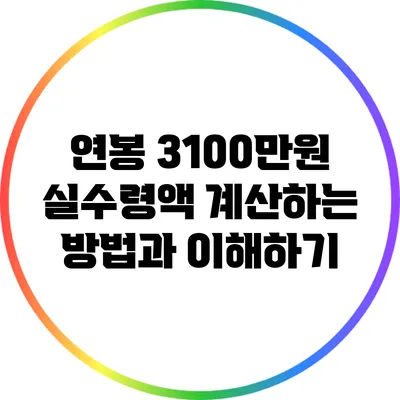 연봉 3100만원 실수령액 계산하는 방법과 이해하기