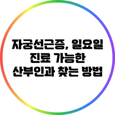 자궁선근증, 일요일 진료 가능한 산부인과 찾는 방법