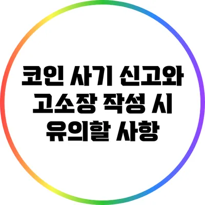 코인 사기 신고와 고소장 작성 시 유의할 사항