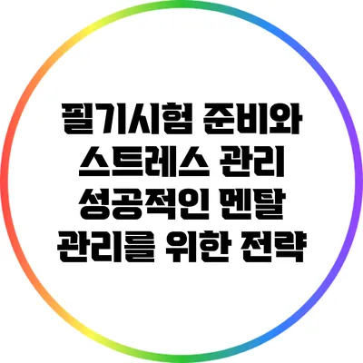 필기시험 준비와 스트레스 관리: 성공적인 멘탈 관리를 위한 전략