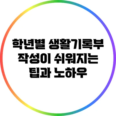 학년별 생활기록부 작성이 쉬워지는 팁과 노하우
