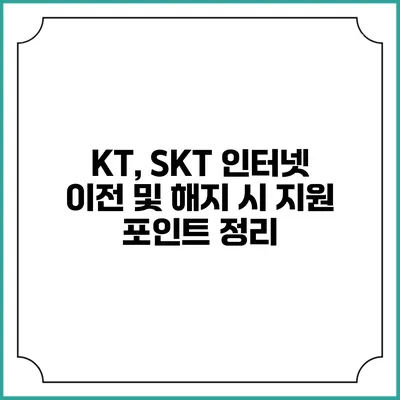 KT, SKT 인터넷 이전 및 해지 시 지원 포인트 정리