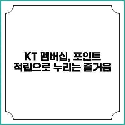 KT 멤버십, 포인트 적립으로 누리는 즐거움