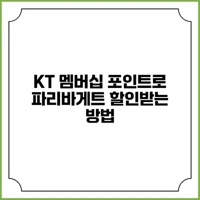 KT 멤버십 포인트로 파리바게트 할인받는 방법