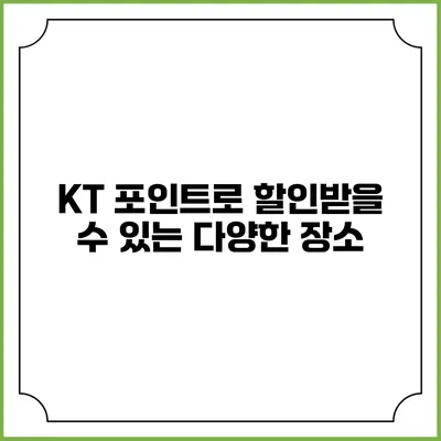 KT 포인트로 할인받을 수 있는 다양한 장소