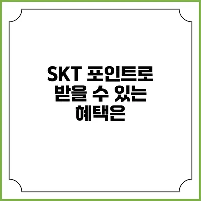 SKT 포인트로 받을 수 있는 혜택은?