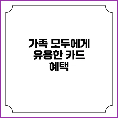 가족 모두에게 유용한 카드 혜택