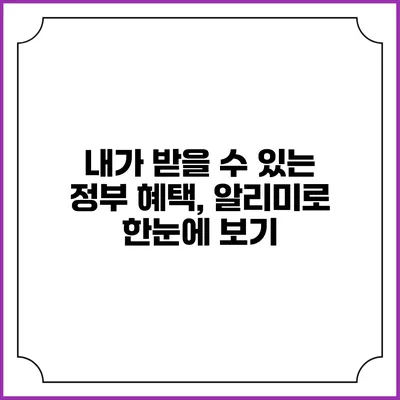 내가 받을 수 있는 정부 혜택, 알리미로 한눈에 보기