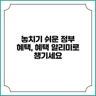 놓치기 쉬운 정부 혜택, 혜택 알리미로 챙기세요
