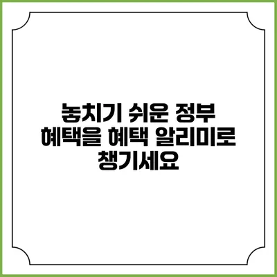 놓치기 쉬운 정부 혜택을 혜택 알리미로 챙기세요