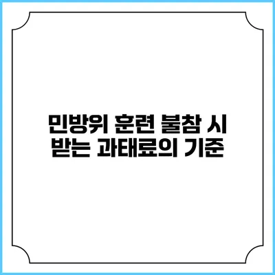 민방위 훈련 불참 시 받는 과태료의 기준