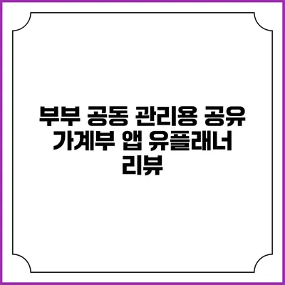부부 공동 관리용 공유 가계부 앱 유플래너 리뷰