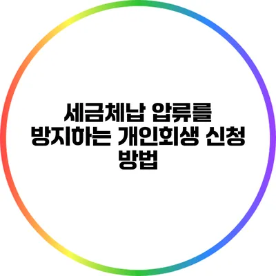 세금체납 압류를 방지하는 개인회생 신청 방법