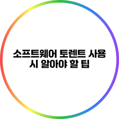 소프트웨어 토렌트 사용 시 알아야 할 팁
