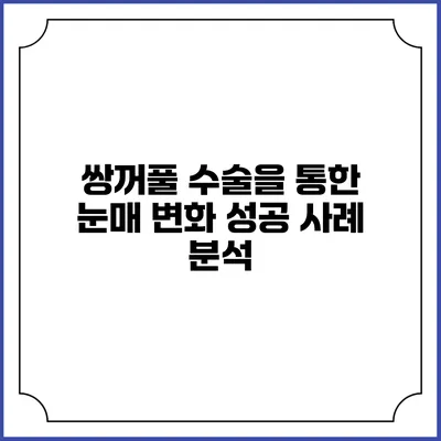 쌍꺼풀 수술을 통한 눈매 변화: 성공 사례 분석