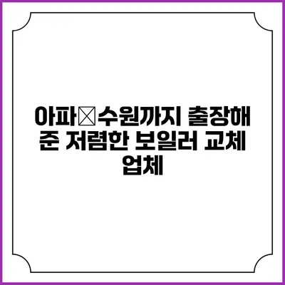 아파�수원까지 출장해 준 저렴한 보일러 교체 업체