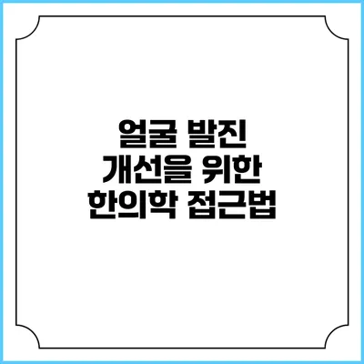 얼굴 발진 개선을 위한 한의학 접근법
