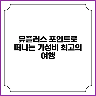 유플러스 포인트로 떠나는 가성비 최고의 여행