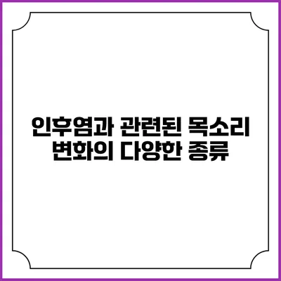 인후염과 관련된 목소리 변화의 다양한 종류