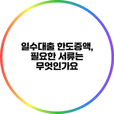 일수대출 한도증액, 필요한 서류는 무엇인가요?