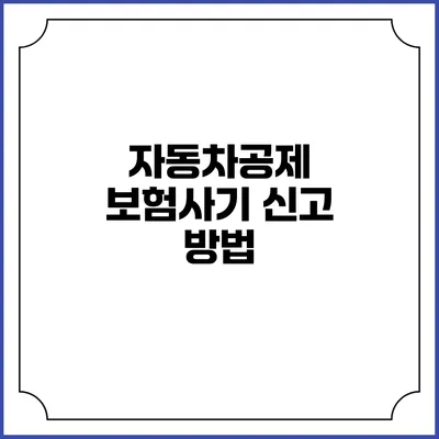 자동차공제 보험사기 신고 방법
