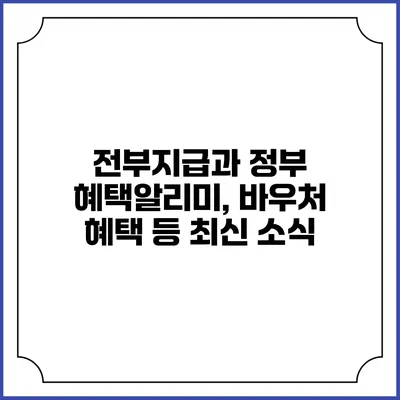 전부지급과 정부 혜택알리미, 바우처 혜택 등 최신 소식