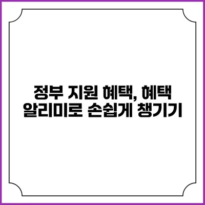 정부 지원 혜택, 혜택 알리미로 손쉽게 챙기기