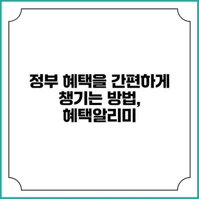 정부 혜택을 간편하게 챙기는 방법, 혜택알리미