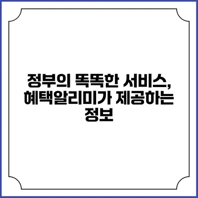 정부의 똑똑한 서비스, 혜택알리미가 제공하는 정보