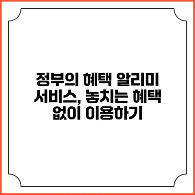 정부의 혜택 알리미 서비스, 놓치는 혜택 없이 이용하기