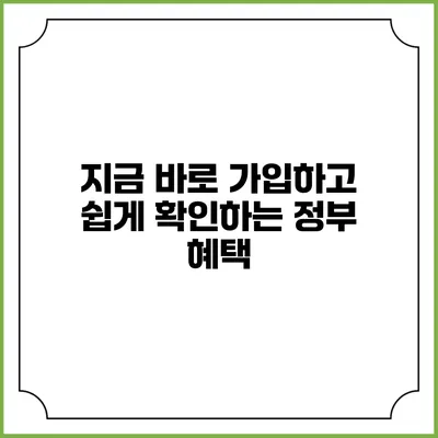 지금 바로 가입하고 쉽게 확인하는 정부 혜택