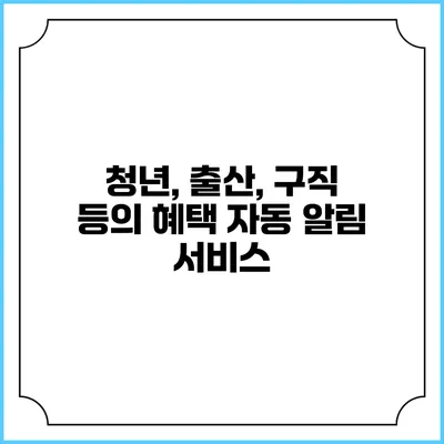 청년, 출산, 구직 등의 혜택 자동 알림 서비스