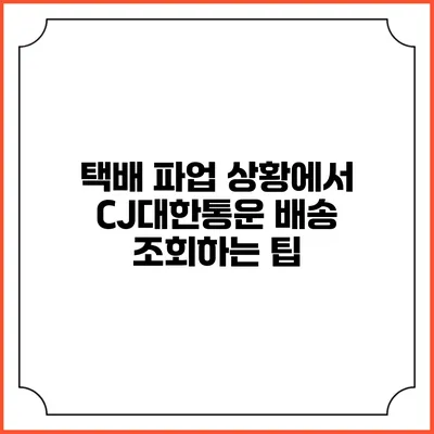 택배 파업 상황에서 CJ대한통운 배송 조회하는 팁