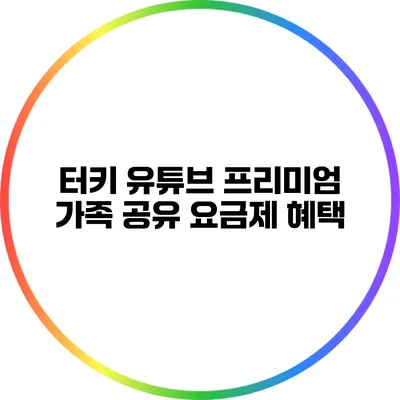 터키 유튜브 프리미엄 가족 공유 요금제 혜택