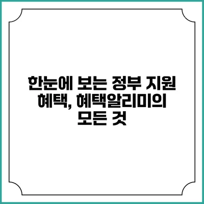 한눈에 보는 정부 지원 혜택, 혜택알리미의 모든 것