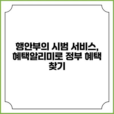 행안부의 시범 서비스, 혜택알리미로 정부 혜택 찾기