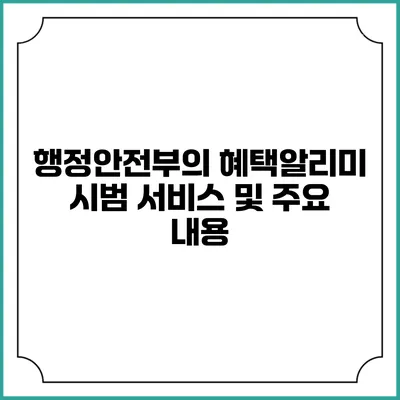 행정안전부의 혜택알리미 시범 서비스 및 주요 내용