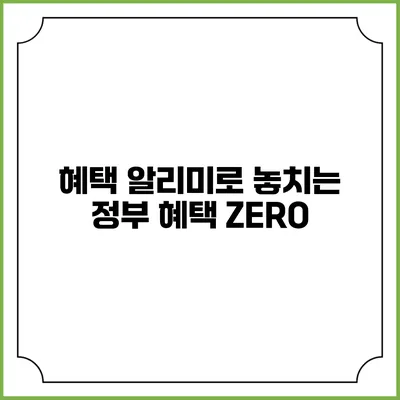혜택 알리미로 놓치는 정부 혜택 ZERO