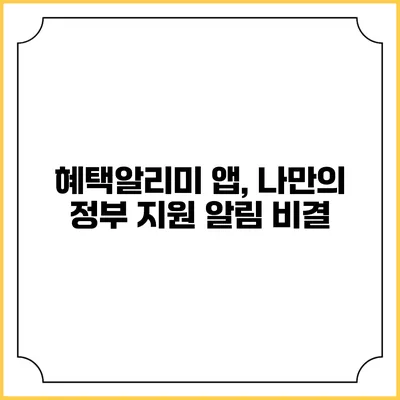 혜택알리미 앱, 나만의 정부 지원 알림 비결