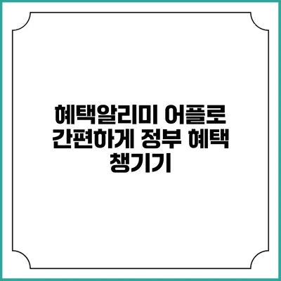 혜택알리미 어플로 간편하게 정부 혜택 챙기기