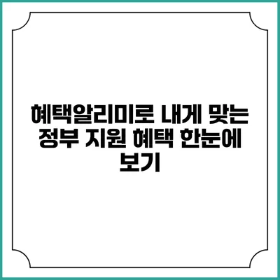 혜택알리미로 내게 맞는 정부 지원 혜택 한눈에 보기