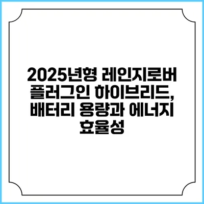 2025년형 레인지로버 플러그인 하이브리드, 배터리 용량과 에너지 효율성
