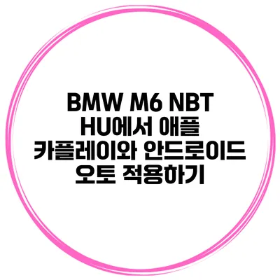 BMW M6 NBT HU에서 애플 카플레이와 안드로이드 오토 적용하기