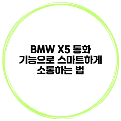 BMW X5 통화 기능으로 스마트하게 소통하는 법